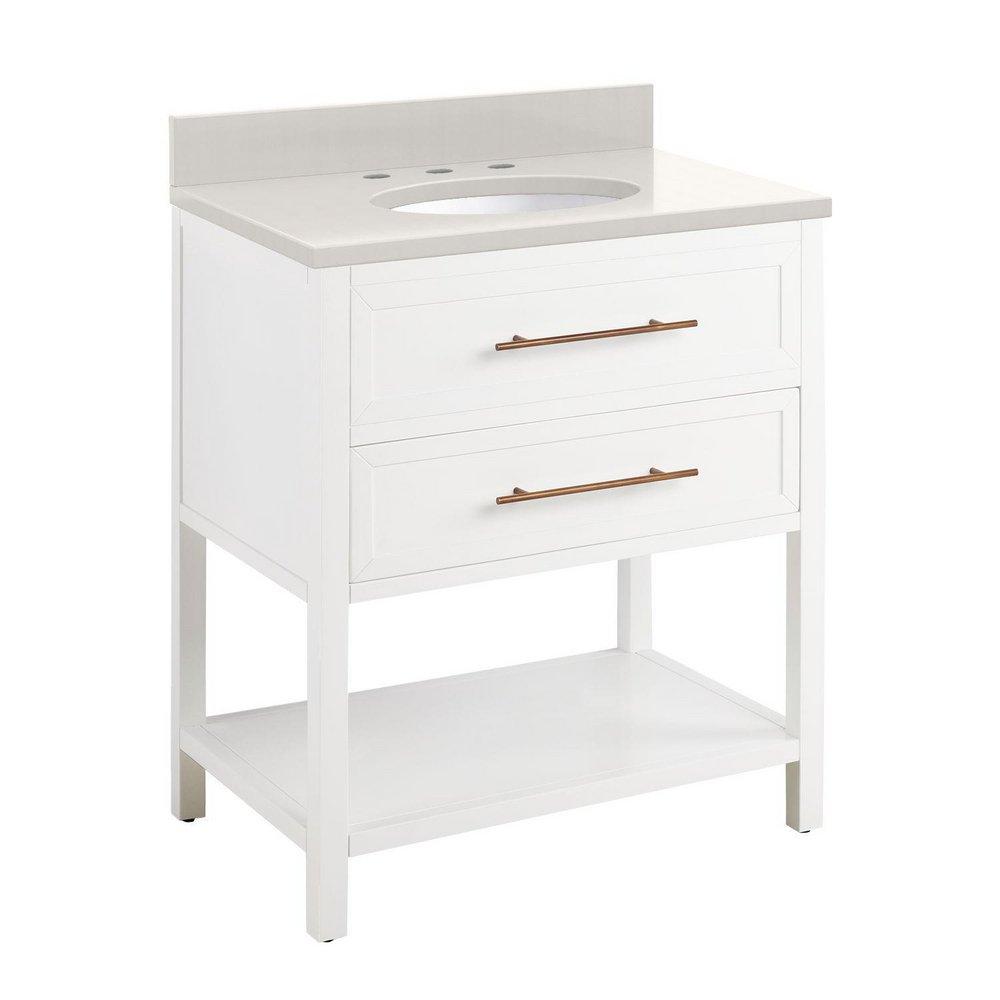 Signature Hardware Bright White 30 in. Floor Mount Vanity 