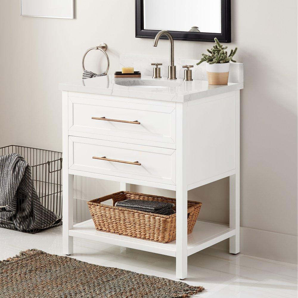 Signature Hardware Bright White 30 in. Floor Mount Vanity 