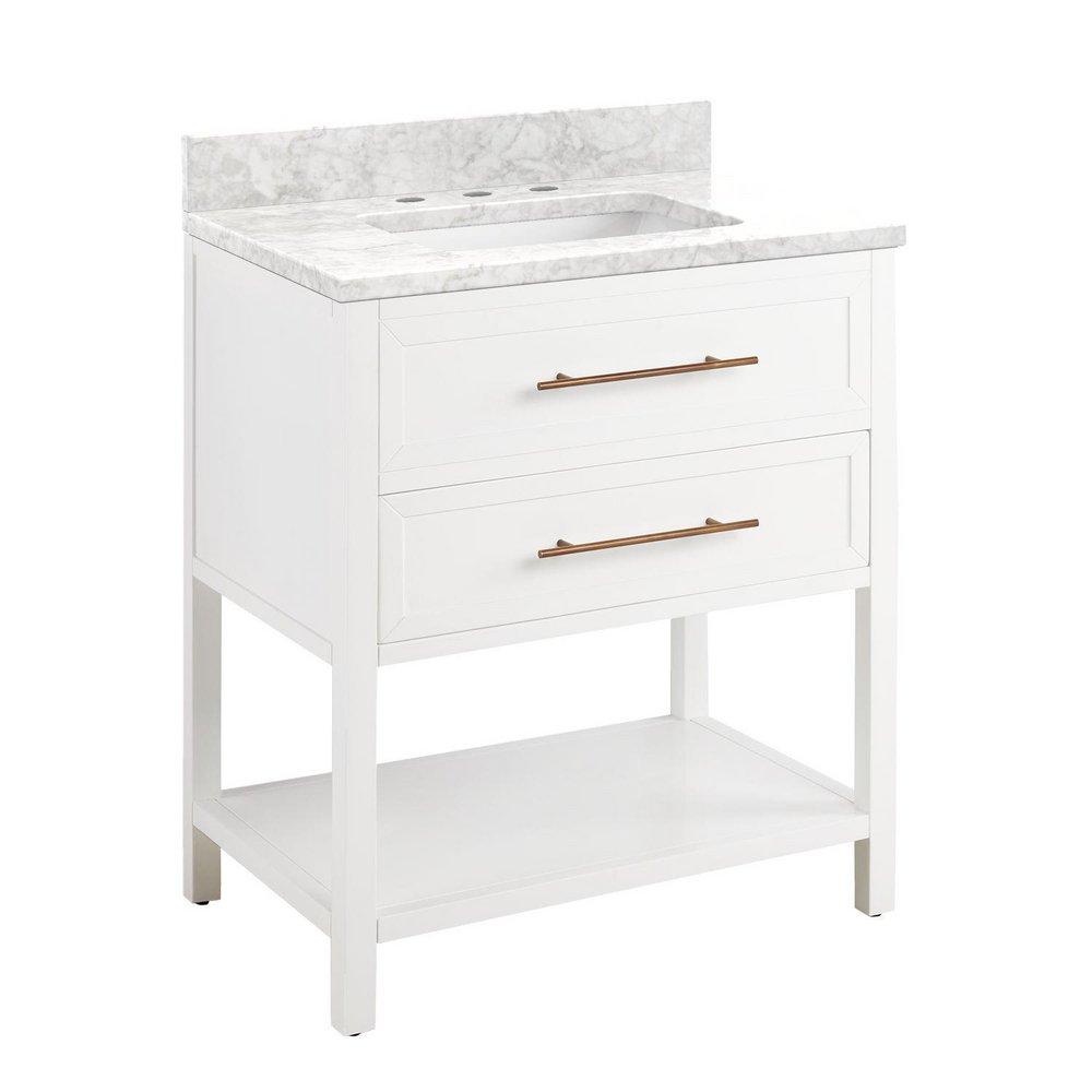 Signature Hardware Bright White 30 in. Floor Mount Vanity 
