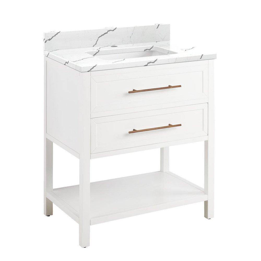 Signature Hardware Bright White 30 in. Floor Mount Vanity 