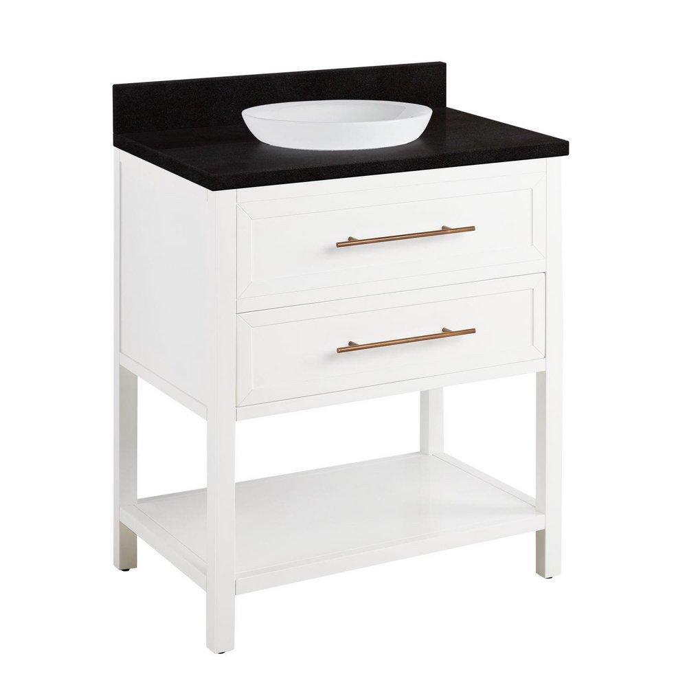 Signature Hardware Bright White 30 in. Floor Mount Vanity 