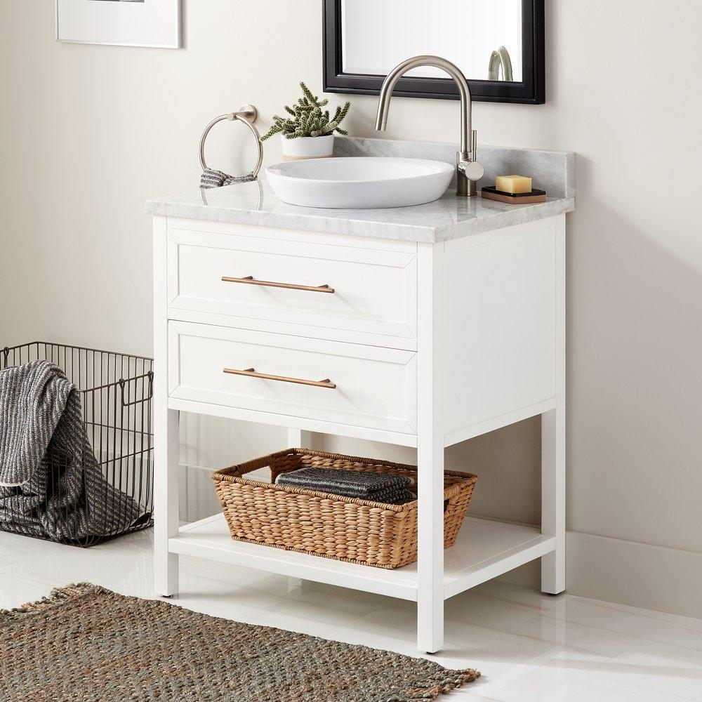 Signature Hardware Bright White 30 in. Floor Mount Vanity 