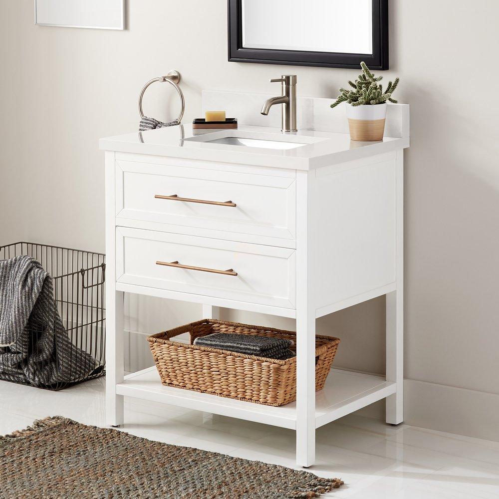 Signature Hardware Bright White 30 in. Floor Mount Vanity 