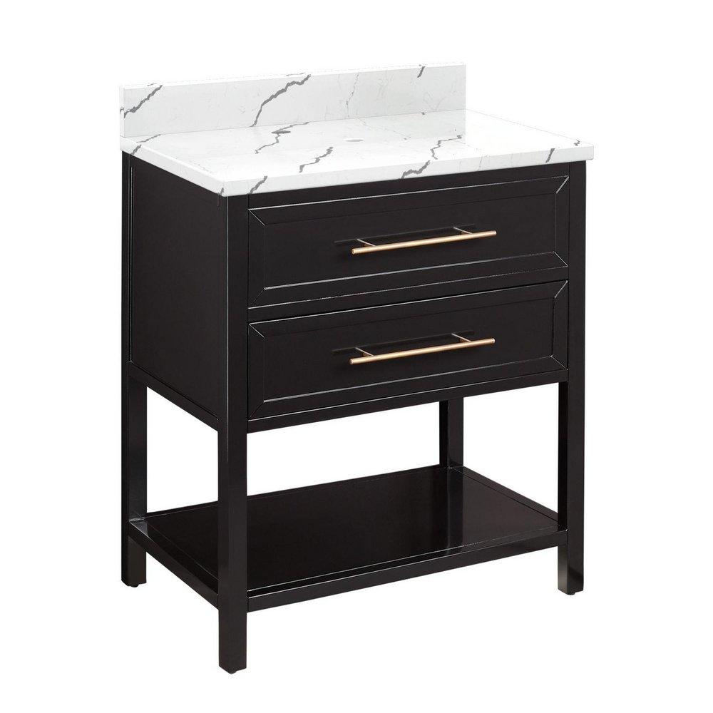 Signature Hardware Black 30 in. Floor Mount Vanity 