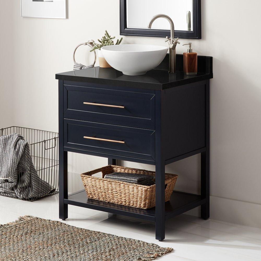 Signature Hardware Midnight Navy Blue 30 in. Floor Mount Vanity 