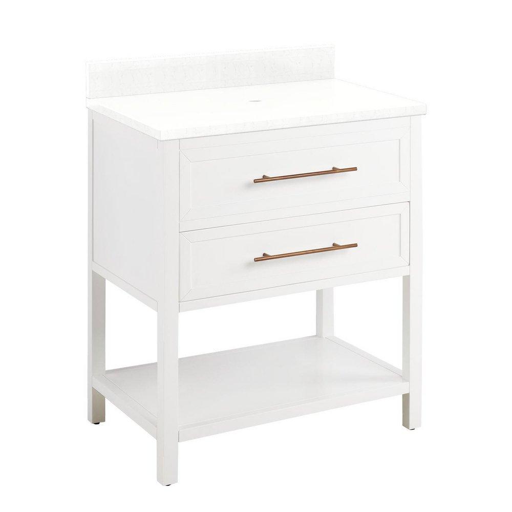 Signature Hardware Bright White 30 in. Floor Mount Vanity 