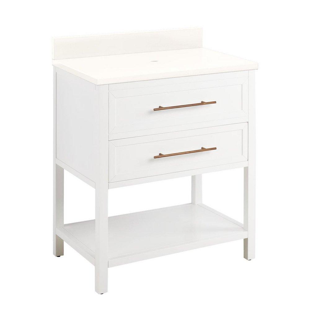 Signature Hardware Bright White 30 in. Floor Mount Vanity 