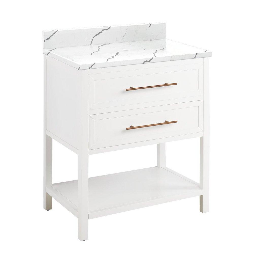Signature Hardware Bright White 30 in. Floor Mount Vanity 
