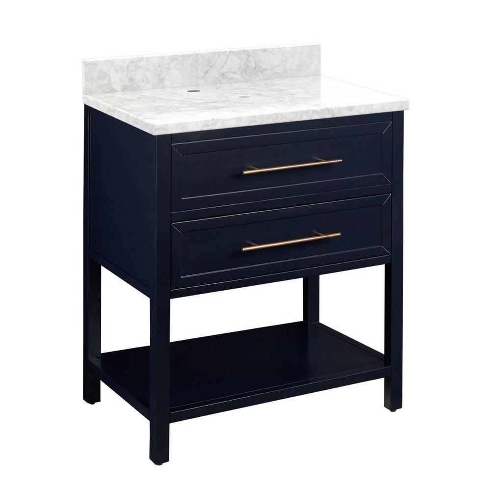 Signature Hardware Midnight Navy Blue 30 in. Floor Mount Vanity 