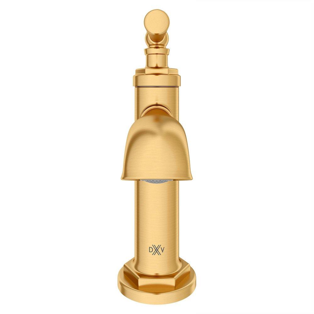 DXV Satin Brass Single Handle Monoblock Bathroom Sink Faucet Lever Handle 