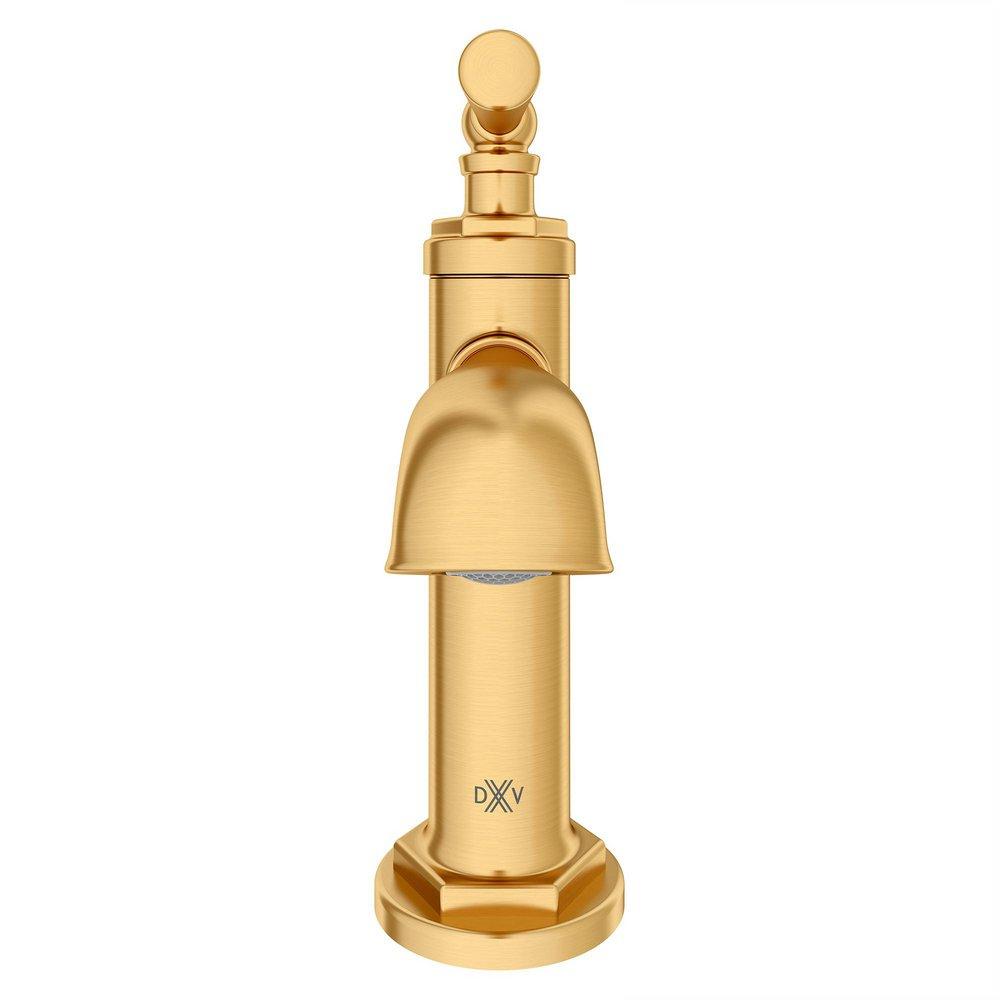 DXV Satin Brass Single Handle Monoblock Bathroom Sink Faucet Lever Handle 