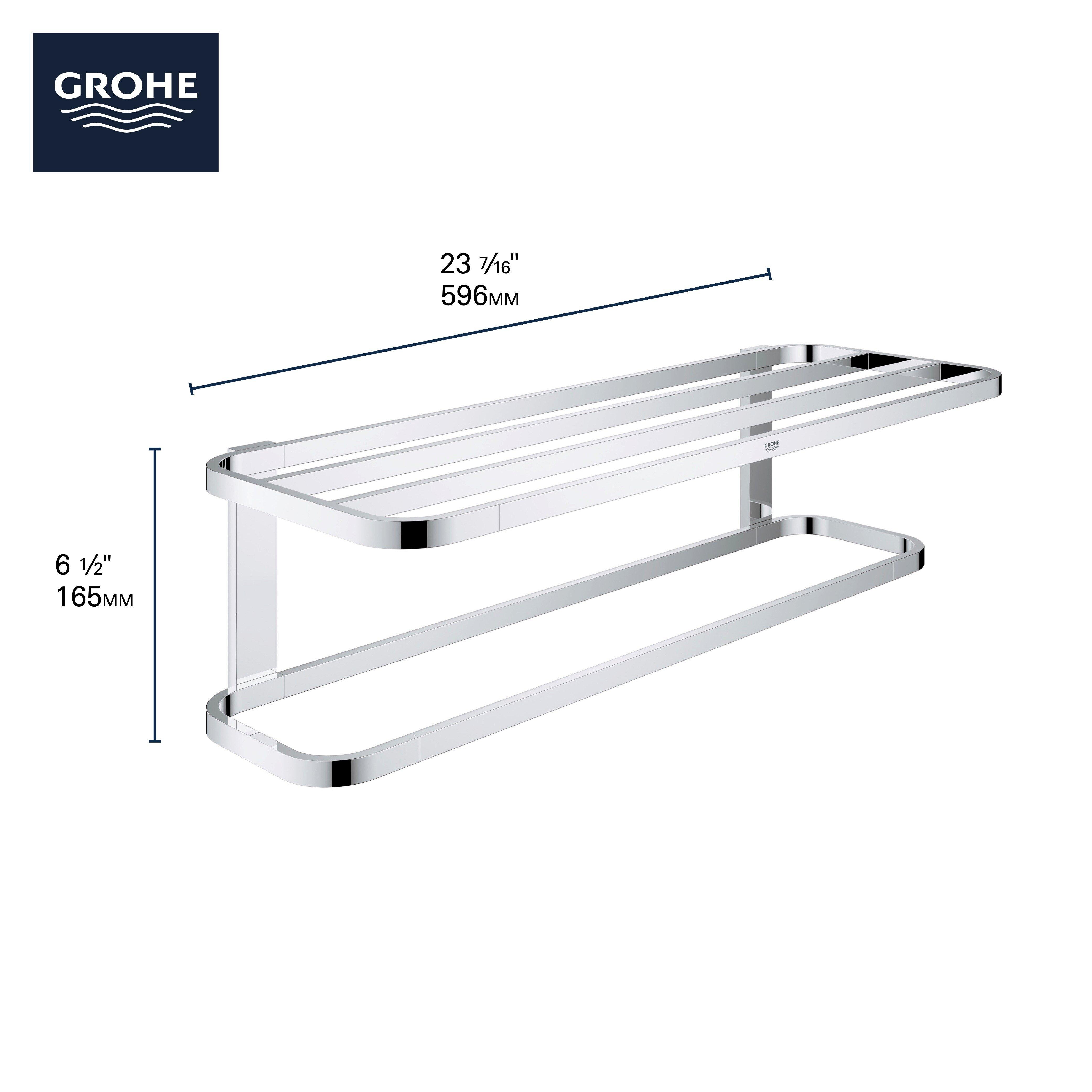 24 in. Two-tier Towel Shelf in Chrome 