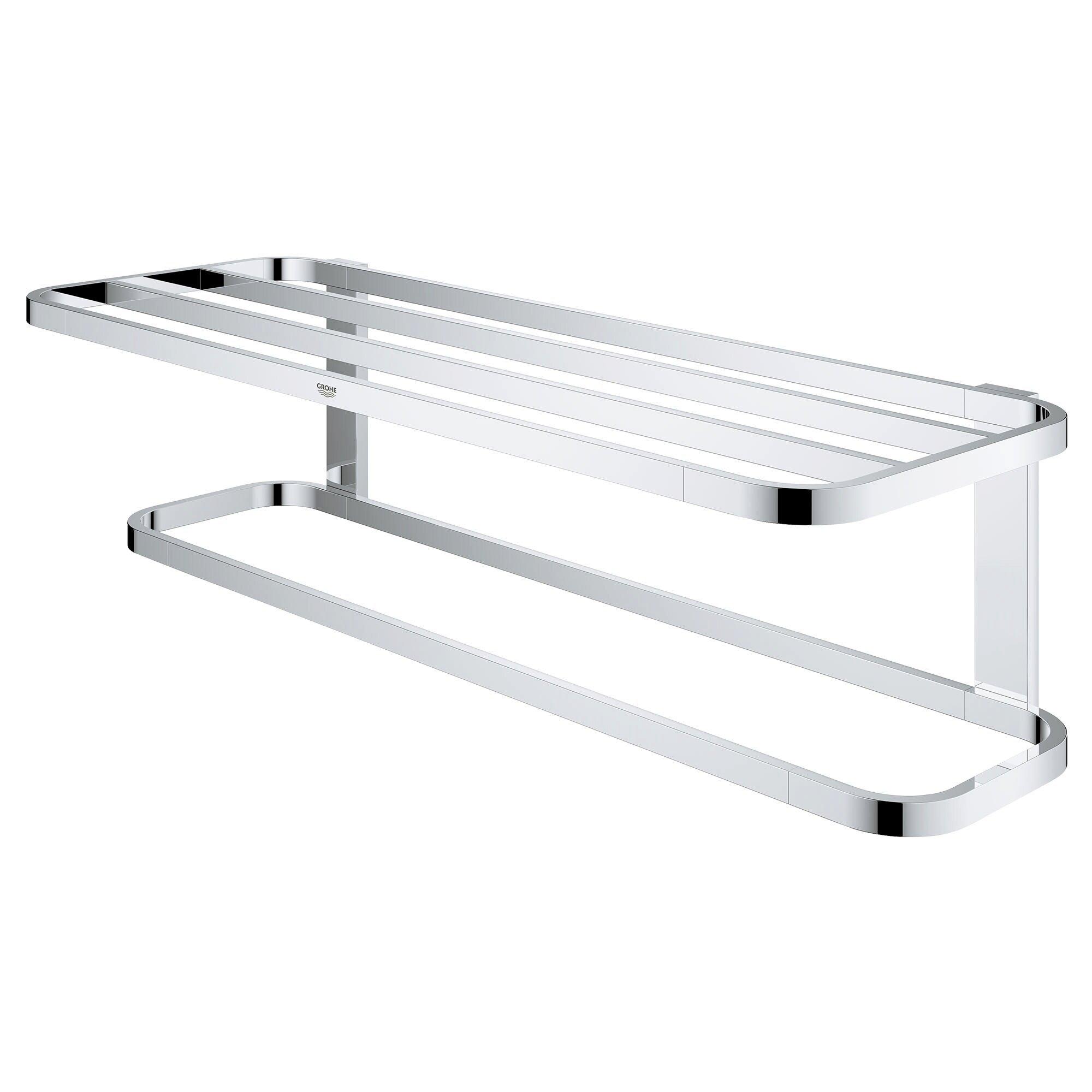 24 in. Two-tier Towel Shelf in Chrome 