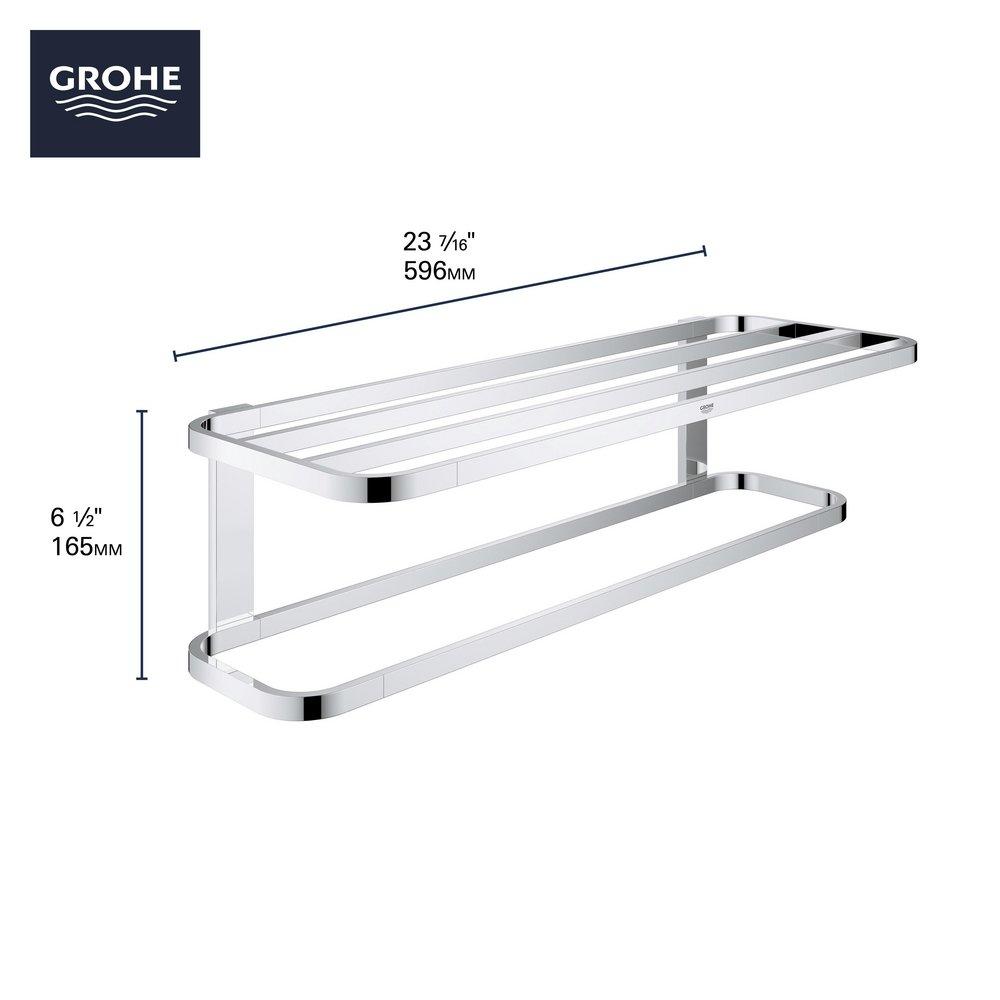 24 in. Two-tier Towel Shelf in Chrome 