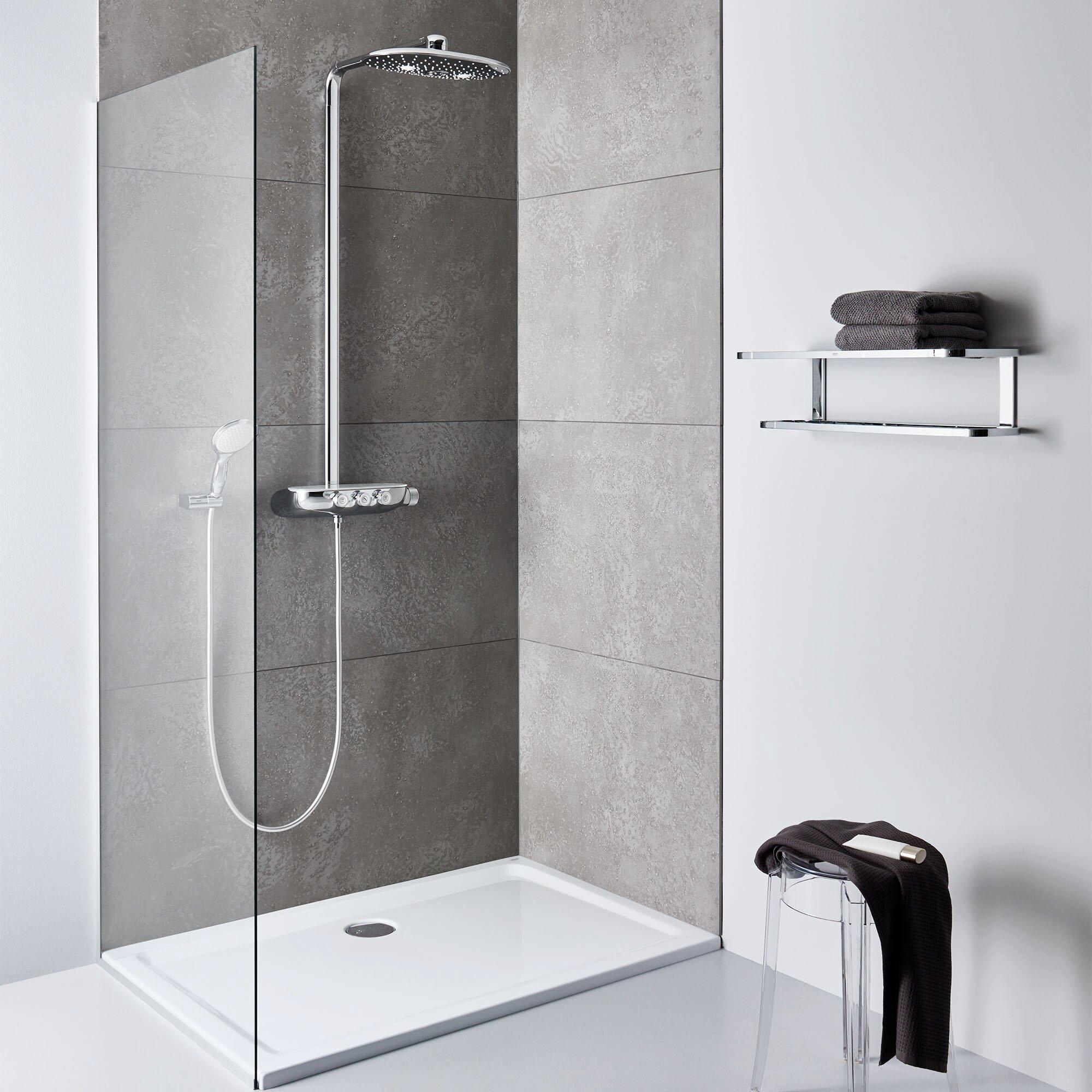 24 in. Two-tier Towel Shelf in Chrome 