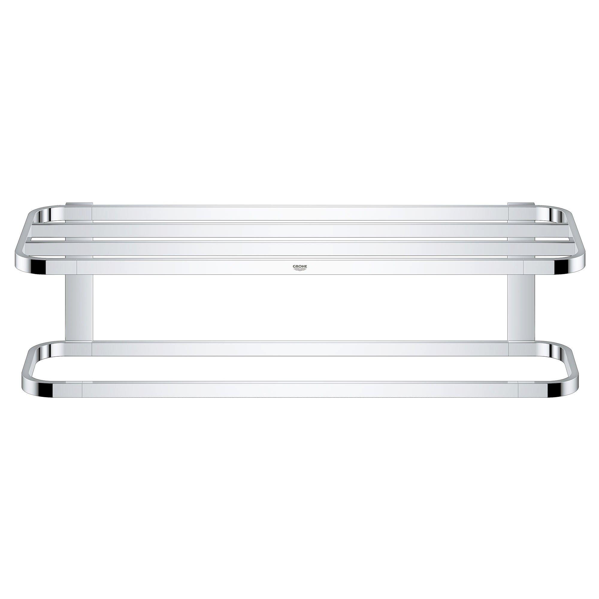 24 in. Two-tier Towel Shelf in Chrome 
