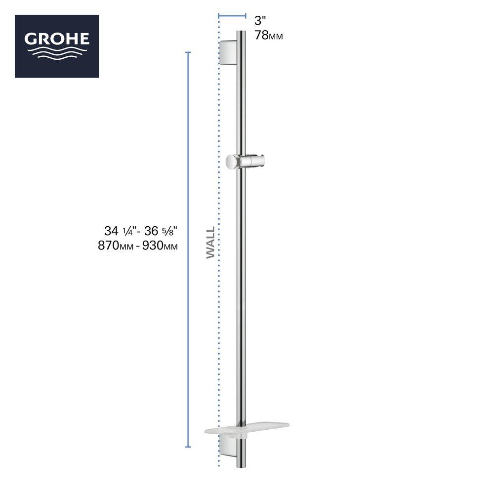 GROHE Brushed Nickel 36-5/8 in. Shower Rail 
