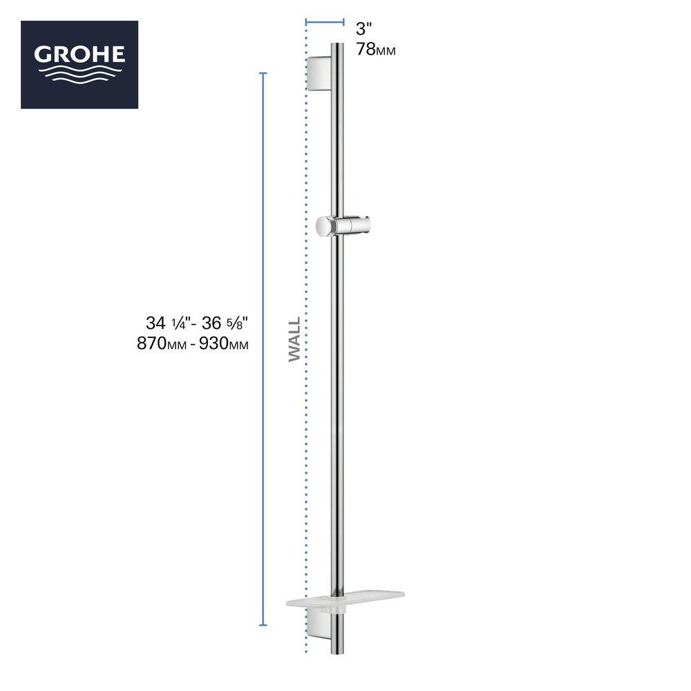 36 in. Shower Slide Bar in Brushed Cool Sunrise 
