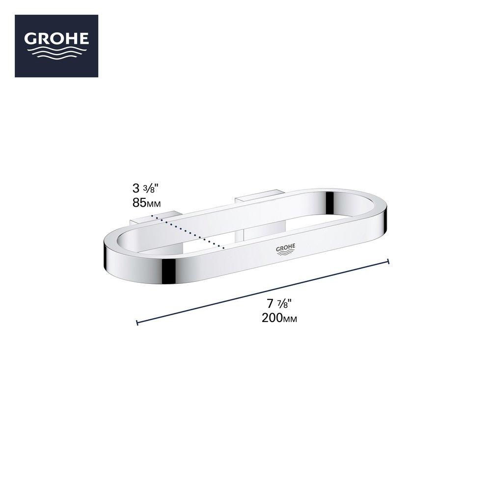 GROHE Brushed Nickel Infinity Finish&trade; Rectangular Closed Towel Ring 