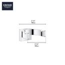 GROHE Brushed Nickel 2-Hook Robe Hook 