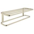 24 in. Two-tier Towel Shelf in Brushed Nickel