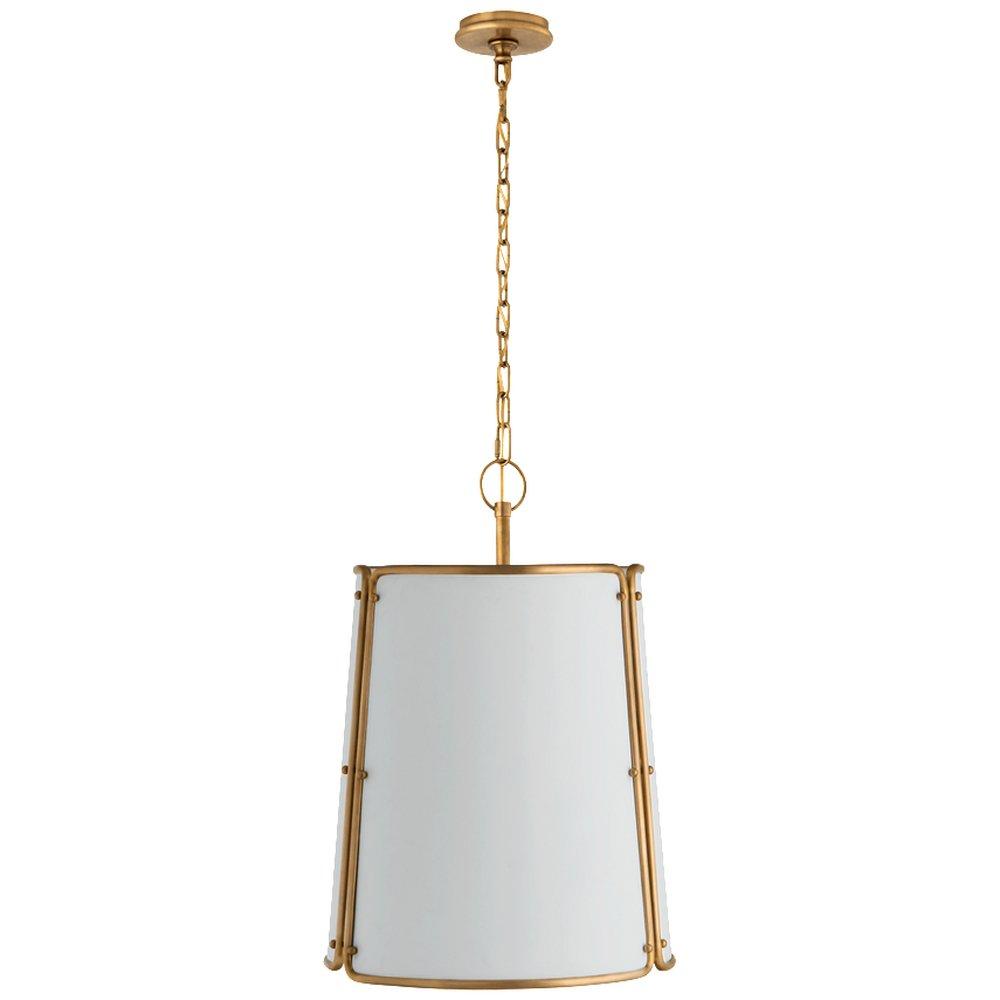 Visual Comfort & Co. Signature Hand-Rubbed Antique Brass 60W 3-Light Candelabra E-12 Incandescent Pendant Light 