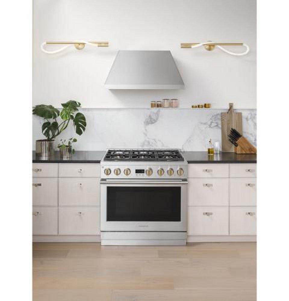 Monogram® Stainless Steel 35-1/4 x 35-7/8 x 28-1/2 in. 23000 BTU 6.2 cu. ft. 6-Burner Sealed Gas Freestanding Range 