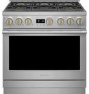 Monogram&reg; Stainless Steel 35-1/4 x 35-7/8 x 28-1/2 in. 23000 BTU 6.2 cu. ft. 6-Burner Sealed Gas Freestanding Range 
