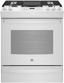 GE® White 36-1/4 x 30 in. 5.6 cu. ft. 57500 BTU 5-Burner Electric Sealed Slide-In Range 
