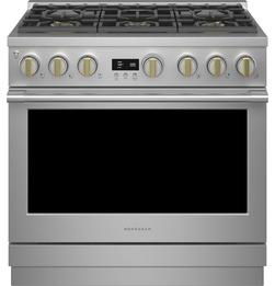 35-1/4 x 35-7/8 x 28-1/2 in. 23000 BTU 5.75 cu. ft. 6-Burner Sealed Dual Fuel Freestanding Range in Stainless Steel