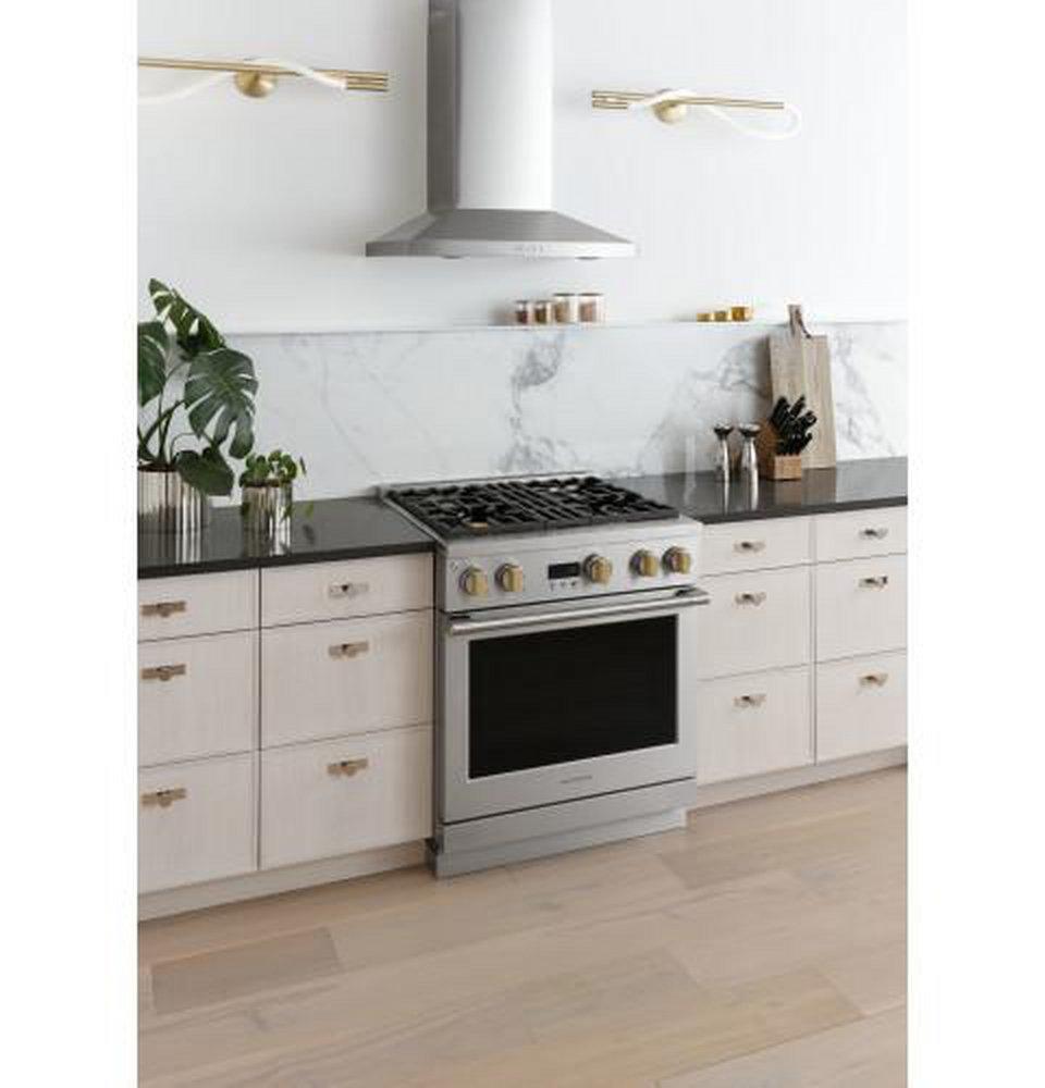 Monogram&reg; Stainless Steel 29-7/8 x 35-1/4 in. 21000 BTU 5.7 cu. ft. 4-Burner Sealed Gas Freestanding Range 