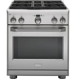 29-7/8 in. 5.3 cu. ft. 4-Burner 21000 BTU Sealed Dual Fuel Freestanding Range in Stainless Steel