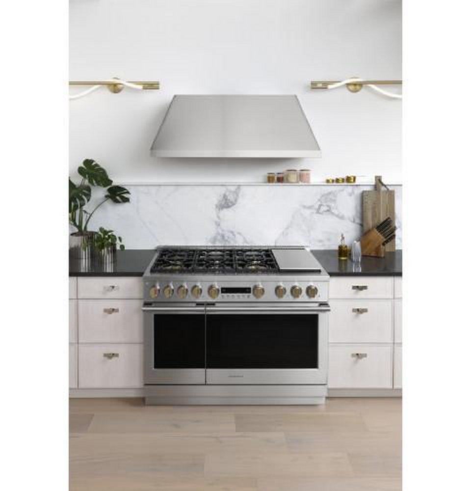 Monogram&reg; Stainless Steel 35-1/4 x 47-7/8 x 28-1/2 in. 23000 BTU 6.2 cu. ft. 6-Burner Sealed Gas Freestanding Range 