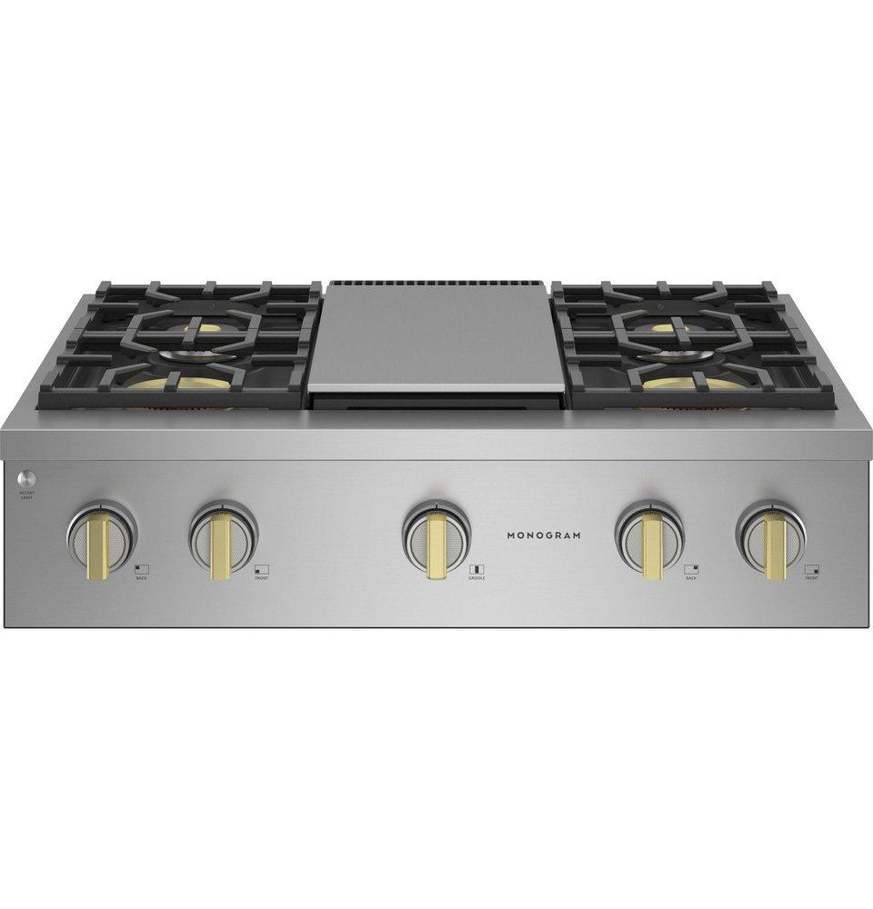 Monogram&reg; Black 4-Burner 23000 BTU Sealed Cooktop 