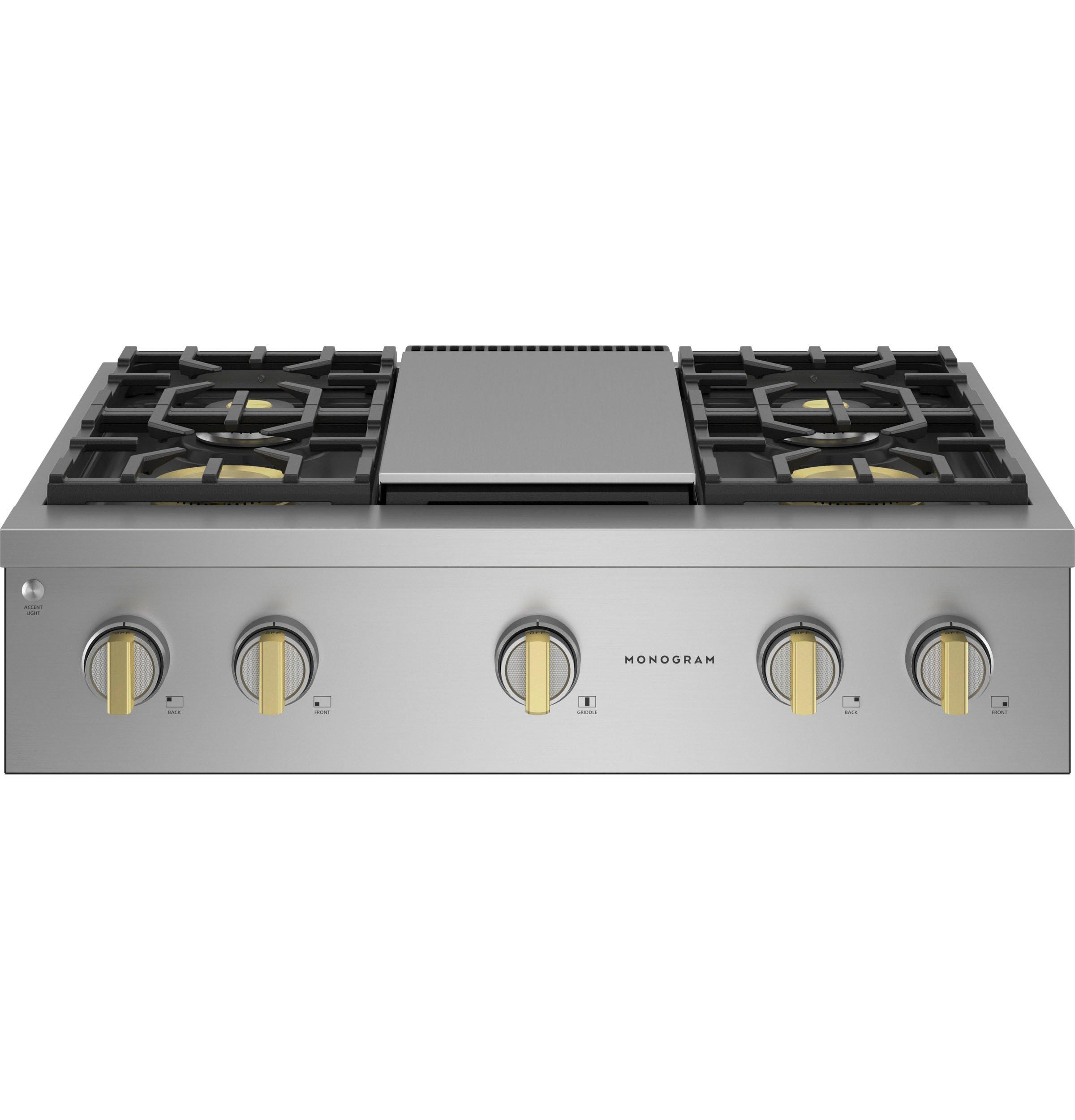 Monogram&reg; Black 4-Burner 23000 BTU Sealed Cooktop 