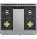 Monogram&reg; Stainless Steel 35-7/8 x 35-1/4 in. 23000 BTU 6.2 cu. ft. 4-Burner Sealed Gas Freestanding Range 