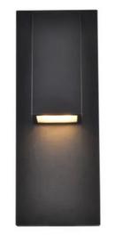 12W 1-Light 13 in. Outdoor Wall Sconce in Black