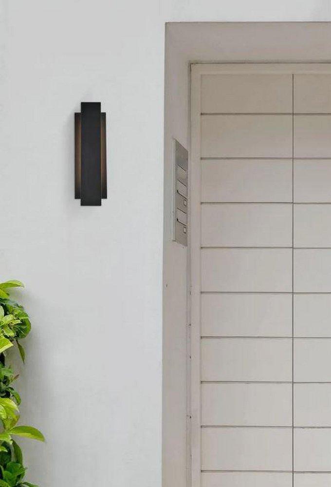 Elegant Lighting Black 12W 1-Light 17 in. Outdoor Wall Sconce 