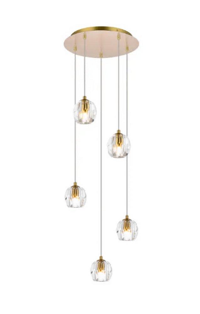 Elegant Lighting Gold 40W 5-Light Bi-Pin G9 Pendant 