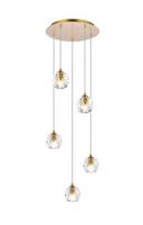 Elegant Lighting Gold 40W 5-Light Bi-Pin G9 Pendant 