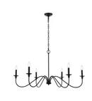 83-1/2 x 42 in. 240W 1-Tier 6-Light Incandescent Traditional Chandelier in Matte Black
