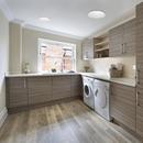 NUVO White 3-2/5 x 11-27/50 in. 16W 1-Light Integrated LED Flush Mount Ceiling Fixture 