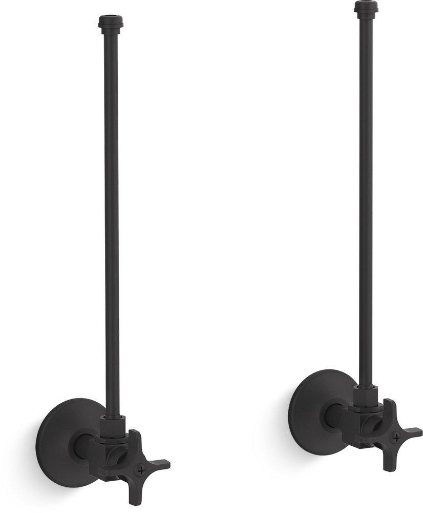 KOHLER Matte Black NPT Angle Supply Stop Valve in Matte Black 