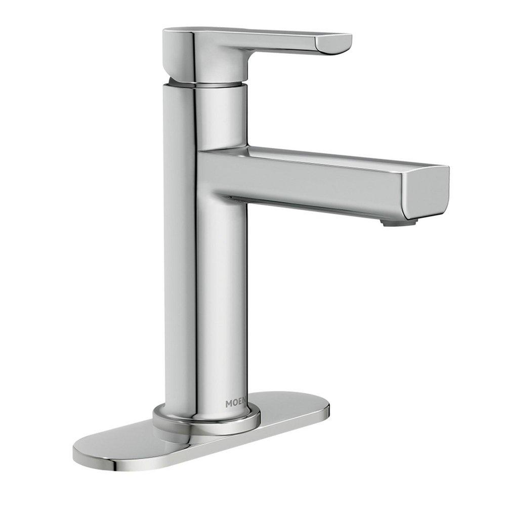 Moen Chrome Single Handle Monoblock Bathroom Sink Faucet 