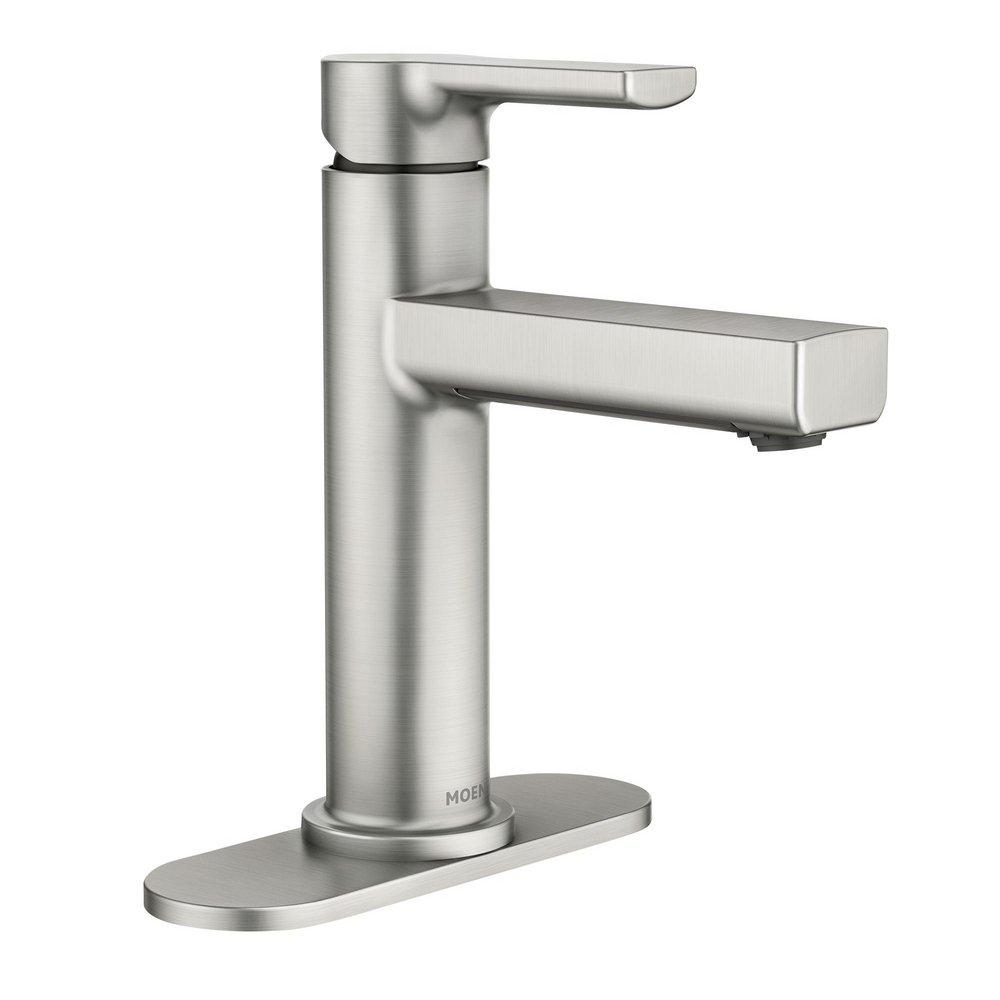 Moen Brushed Nickel Single Handle Monoblock Bathroom Sink Faucet 