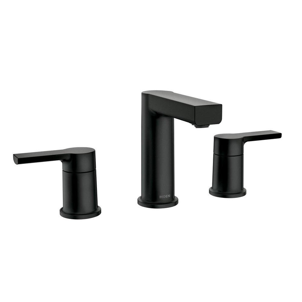 Moen Matte Black Two Handle Widespread Bathroom Sink Faucet 