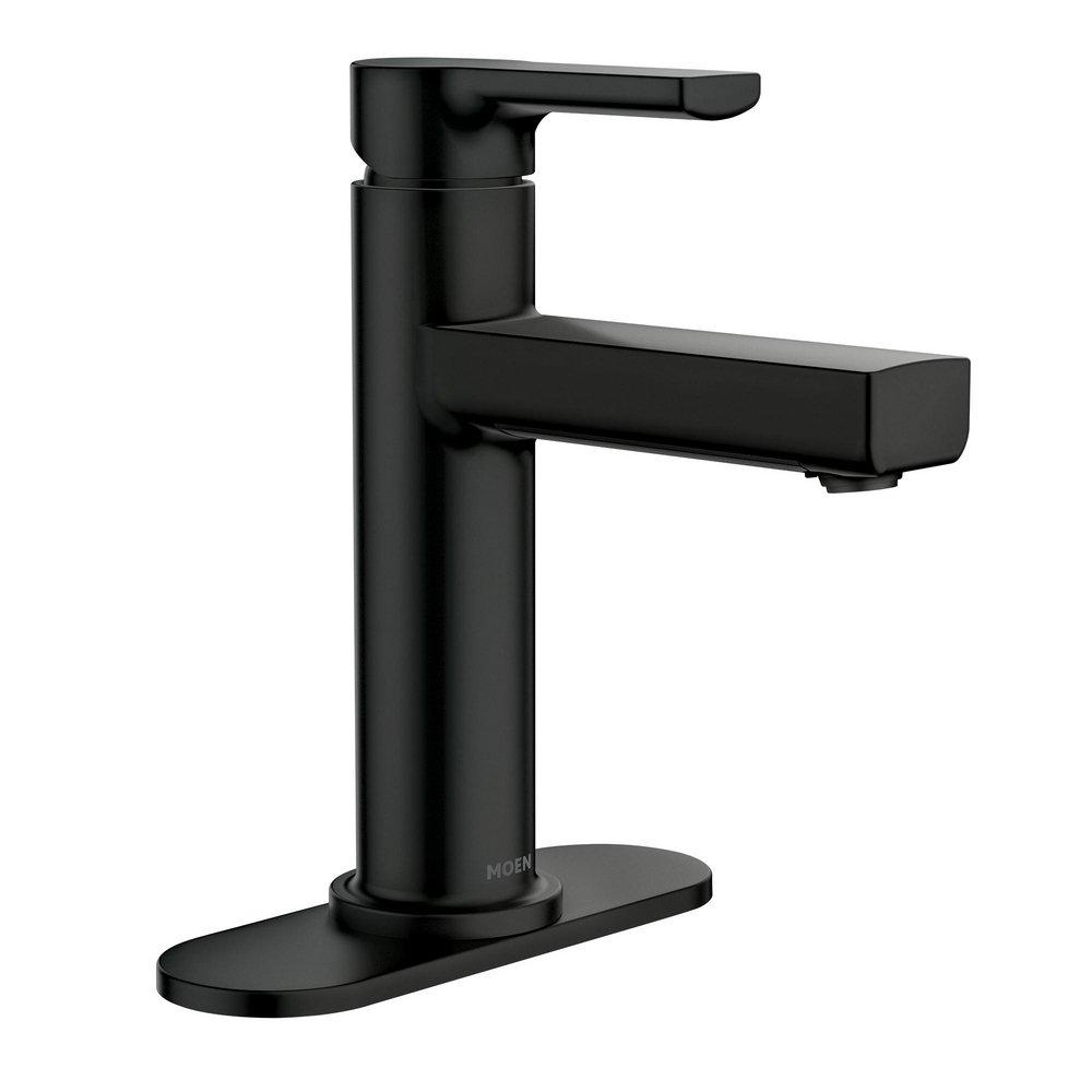 Moen Matte Black Single Handle Monoblock Bathroom Sink Faucet 