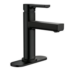 Single Handle Monoblock Centerset Bathroom Sink Faucet in Matte Black