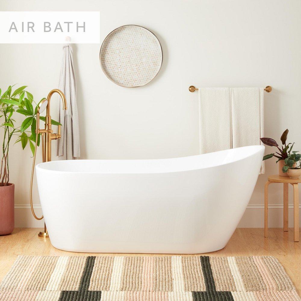 Signature Hardware White 66 x 28 in. Freestanding Bathtub with End Drain 