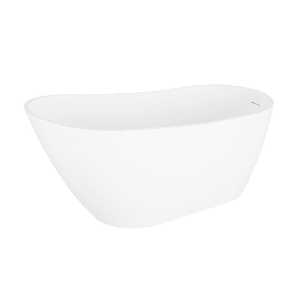 Signature Hardware White/White 66 x 28 in. Freestanding Bathtub with End Drain 